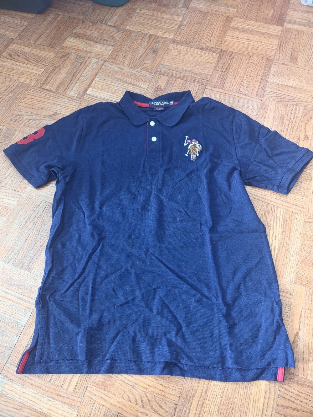 Kid's Navy Polo Shirt with Embroidered Logo